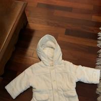 Piumino bimbo velluto marca Aletta color crema