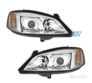 FARI XENON PER OPEL ASTRA G 97-04 FONDO CROMATO
