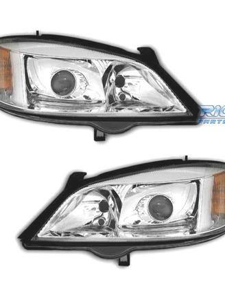 FARI XENON PER OPEL ASTRA G 97-04 FONDO CROMATO
