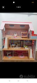 Casa delle bambole 70cm x 63 cm in legno