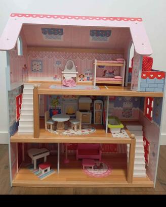 Casa delle bambole 70cm x 63 cm in legno