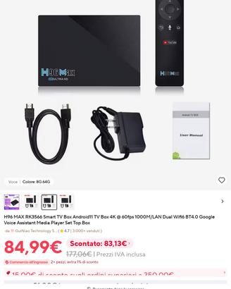 BOX ANDROID TV  8K  64 GB 