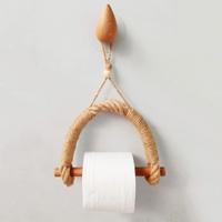Porta carta igienica in corda, senza fori  LEGNO
