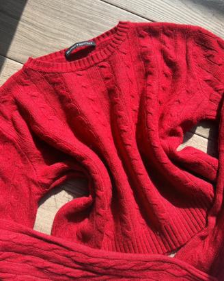 Maglione rosso a trecce Brandy Melville