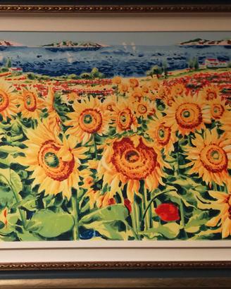 serigrafia Athos Faccicani aria tra i girasoli 
