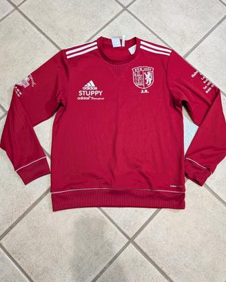 Felpa Adidas rossa mezza zip sportiva Climacool