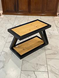 Tavolino industrial da divanocon doppio ripiano