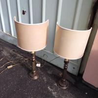 Coppia Abat Jour Legno Antiche