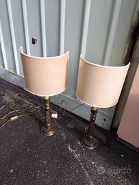 Coppia Abat Jour Legno Antiche