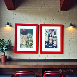 Coppia quadri pubblicità Martini anni 70 originali