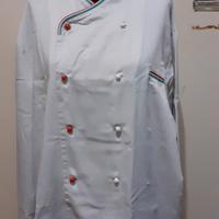 GIACCA CUOCO BIANCA profili tricolore