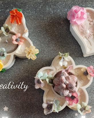 Porta candela / piantina in gesso ceramico