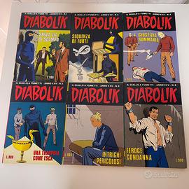 6 Fumetti Diabolik - Anno XXV N.1/3/4/5/6/8