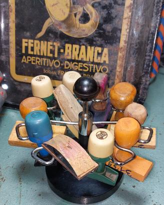 porta timbri completo di timbri vintage 