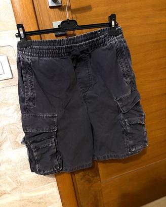 Pantaloncino Jeans corto cargo grigio slavato