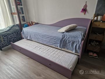 Letto singolo con secondo letto estraibile