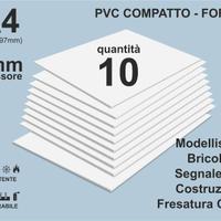 10pz Pannelli in plastica PVC forex 3mm - dim. A4