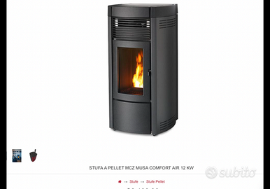 MCZ MUSA Stufa Pellet 12 Kw Usata con telecomando