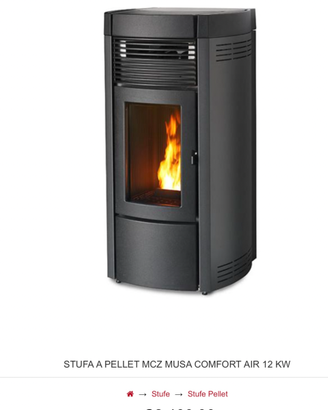 MCZ MUSA Stufa Pellet 12 Kw Usata con telecomando
