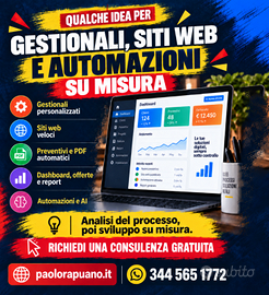Sviluppo siti web,  gestionale e web app moderne