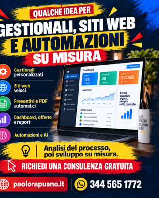 Sviluppo siti web,  gestionale e web app moderne