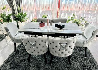 6 poltrone/sedie in velluto 