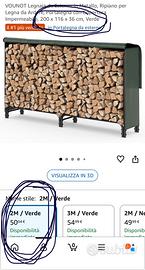 Struttura  per legna con copertura