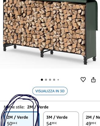 Struttura  per legna con copertura