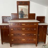 Comò con specchiera e comodini (arredo d’epoca)