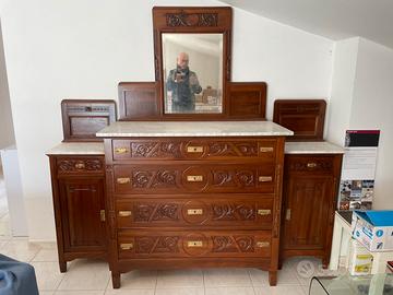 Comò con specchiera e comodini (arredo d’epoca)