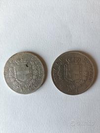 2 monete 1 lira 1863 e 1867