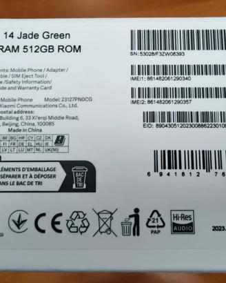 Xiaomi 14 12 GB di RAM e 512 di memoria
