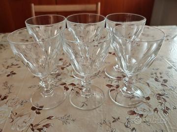 Set 6 calici in vetro trasparente h 14 cm