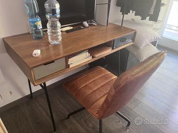 SCRIVANIA MAISON DU MONDE CON POLTRONA PELLE