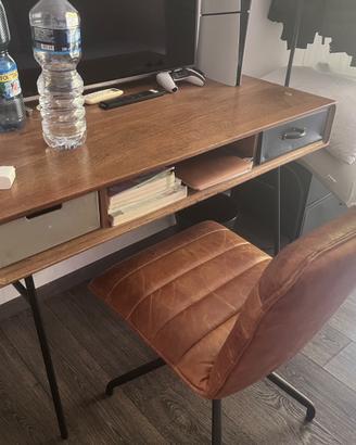 SCRIVANIA MAISON DU MONDE CON POLTRONA PELLE