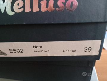 scarpe nere vero cuoio melluso n 39
