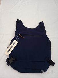 Zainetto blu con zip e scomparti unisex 