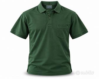 Polo Vintage Uomo New West Verde Bosco Cotone Piqu
