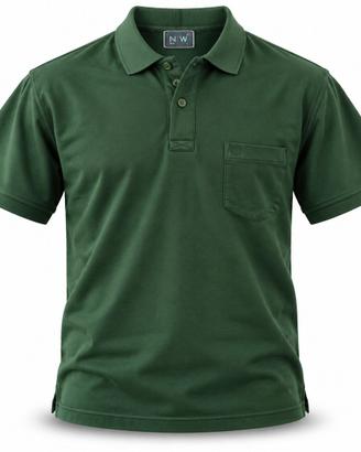 Polo Vintage Uomo New West Verde Bosco Cotone Piqu