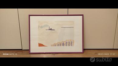 Virgilio Guidi litografia quadro laguna Venezia