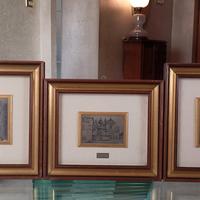 Tris Quadri acquaforte argento 800% Ronciglione 