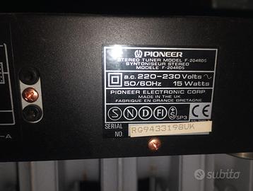 PIONEER STEREO TUNER SYNTONISEUP