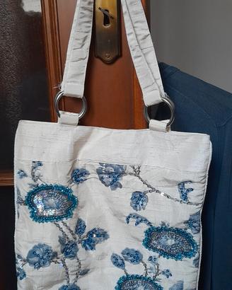 borsa raso e perline