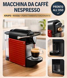 Macchina caffè Nespresso KRUPS rossa