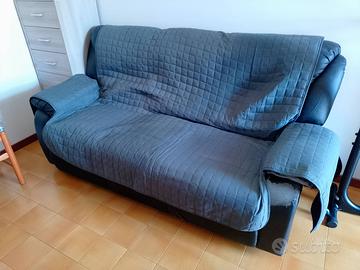 Divano 3 posti - pelle sintetica - reclinabile el.