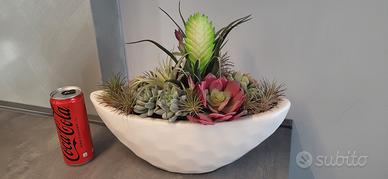 centro tavola con piante artificiali