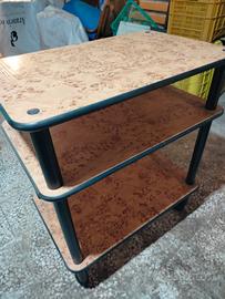 Carrello TV Vintage 3 Ripiani effetto Radica