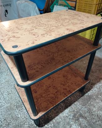 Carrello TV Vintage 3 Ripiani effetto Radica