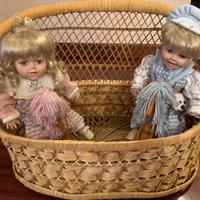 Bamboline artigianali con viso in porcellana