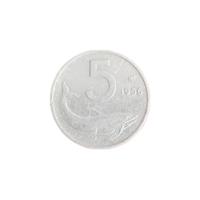 5 lire 1956 Delfino Rara